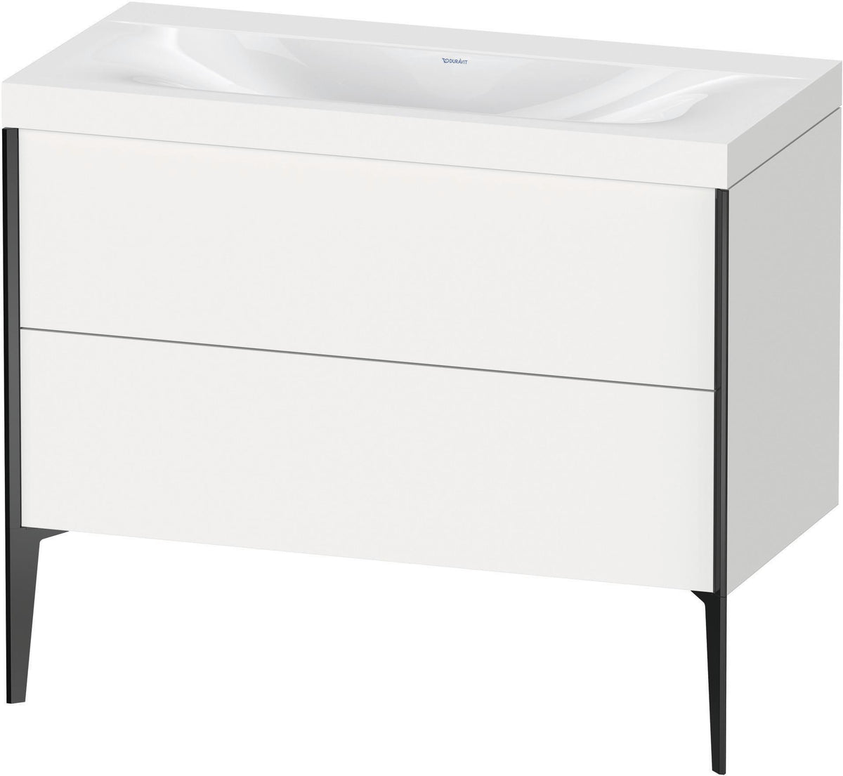 DURAVIT XViu c-bonded Waschtischset 1000 mm weiß bodenstehend mit 2 Auszügen
