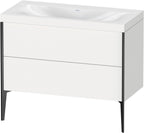 WTU XViu/Viu, 2 Ausz, 610x1000x480mm o. HL, schwarz m/ weiß matt, Rahmen 18