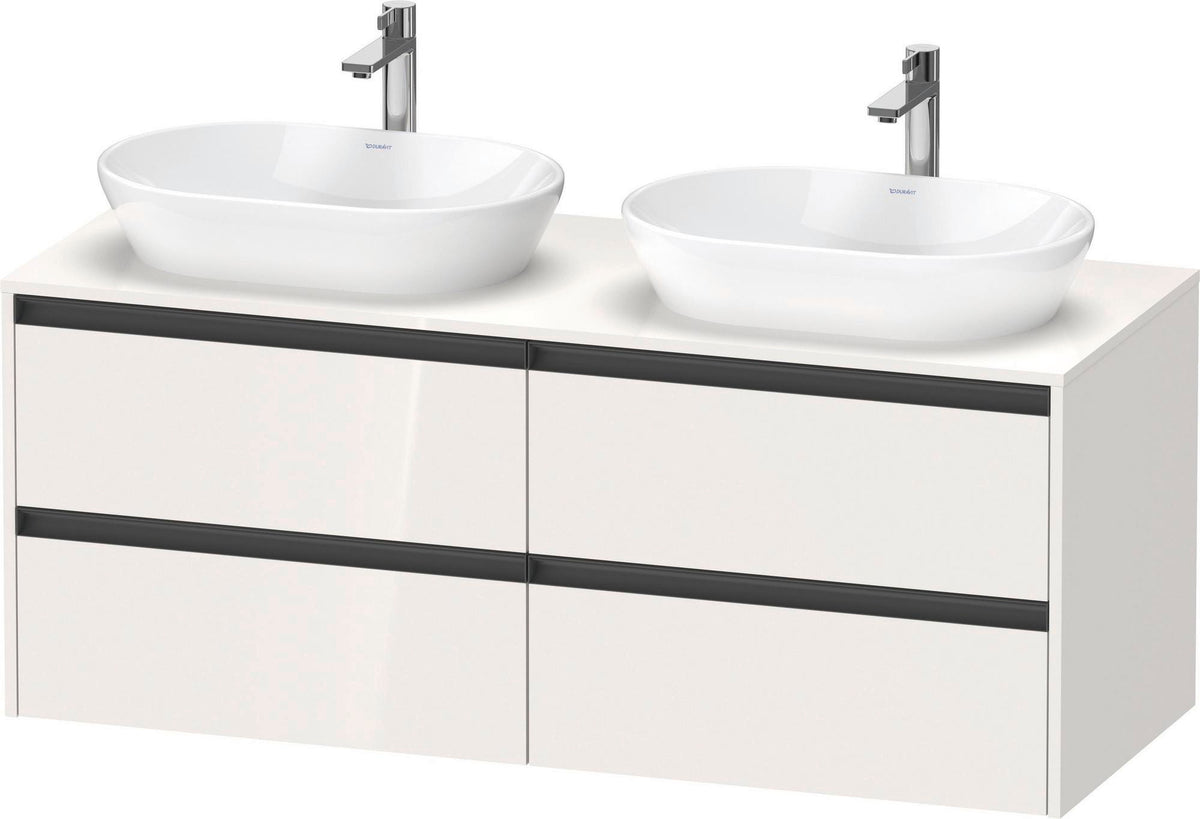 Duravit Ketho.2 Waschtischunterbau 1400 mm betongrau matt mit 4 Schubkästen