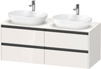 weiß hochglanz / 4 Schubkästen / links