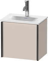 Duravit XViu Waschtischunterbau 397x430x310 mm, 1 Tür links, schwarz matt/leinen – wandhängend