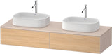 Duravit Zencha Konsolen-Waschtischunterbau 1600 mm Eiche Anthrazit mit 2 Auszügen