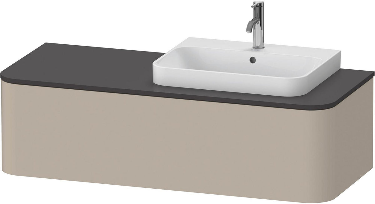 DURAVIT Happy D.2 Konsolenwaschtischunterbau 1300 mm taupe supermatt mit Tip-On und LED