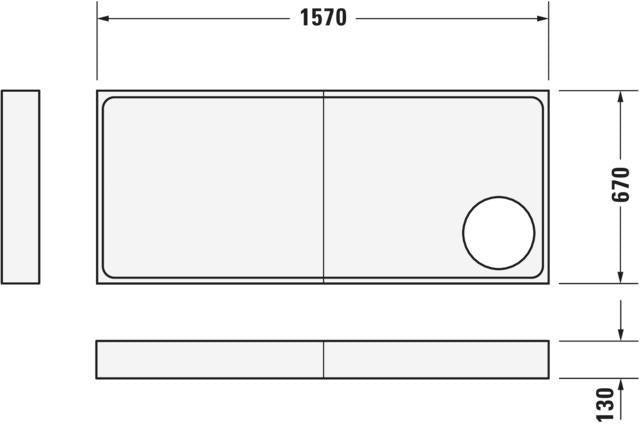 DURAVIT Starck Slimline Duschwanne 1400x750 mm Weiß Sanitäracryl mit Antislip