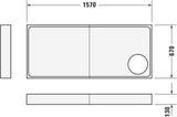 DURAVIT Starck Slimline Duschwanne 1400x750 mm Weiß Sanitäracryl mit Antislip
