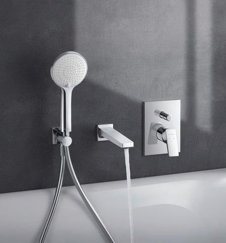 DURAVIT Manhattan Wanneneinlauf Ausladung 189 mm in Schwarz Matt – Messing, mit Rosette