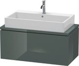 DURAVIT L-Cube Konsolenwaschtischunterbau 920 mm Amerikanisch Nussbaum mit 1 Auszug und Tip-on-Technik
