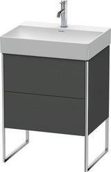 Duravit XSQUARE Waschtischunterbau 584x731x460 mm mit integriertem Fußgestell, 2 Auszüge, s-matt/Eiche