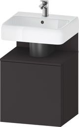 DURAVIT Qatego Waschtischunterbau 490 mm wandhängend, 1 Tür links, Weiß Matt mit Eiche Schwarz Nische