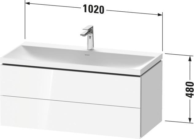 DURAVIT L-Cube c-shaped Waschtischset 1000x480x480 mm Amerikanischer Nussbaum Matt