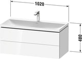 DURAVIT L-Cube c-shaped Waschtischset 1000x480x480 mm Amerikanischer Nussbaum Matt