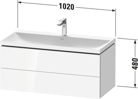 DURAVIT L-Cube c-shaped Waschtischset 1000x480x480 mm Amerikanischer Nussbaum Matt