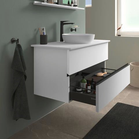 DURAVIT Sivida Spiegel Ablage 1000 mm Chrom/Nussbaum Matt – Badablage mit Befestigungsmaterial