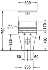 DURAVIT DuraStyle Stand-WC Kombi 705 mm Tiefspüler weiß für Dusch-WC Sitz