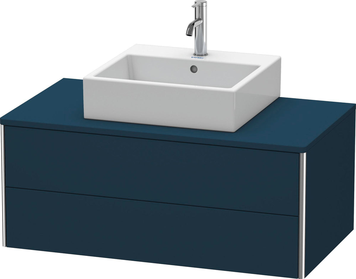 DURAVIT XSquare Waschtischunterbau 1000 mm Nachtblau Seidenmatt mit 2 Schubkästen