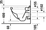 DURAVIT Wand-WC Starck 3 Compact, 485 mm Tiefspüler, Durafix, weiß