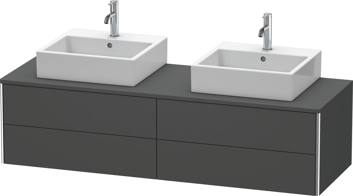 Duravit XSquare Waschtischunterbau 1600 mm betongrau matt, 4 Schubkästen, wandhängend