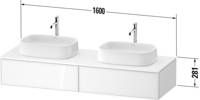 Duravit Zencha Konsolen-Waschtischunterbau 1600 mm Eiche Anthrazit mit 2 Auszügen