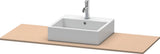 Duravit XSquare Konsole 1400x550mm betongrau matt – 1 Ausschnitt, mit Siphonaussparung