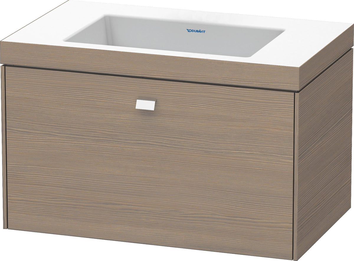 DURAVIT Brioso c-bonded Waschtischset 800 mm mit Unterschrank, 1 Auszug, betongrau matt