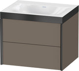 Duravit XViu c-bonded Waschtischunterbauset 600 mm, 2 Schubkästen, schwarz matt / dolomiti grey