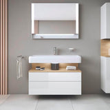 DURAVIT Qatego Hochschrank 400 mm, 2 Türen, weiß Hochglanz, Eiche Schw. Matt