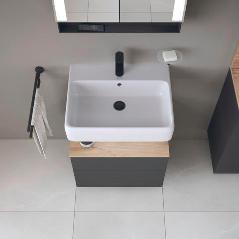 DURAVIT Qatego Hochschrank 400 mm, 2 Türen, weiß Hochglanz, Eiche Schw. Matt