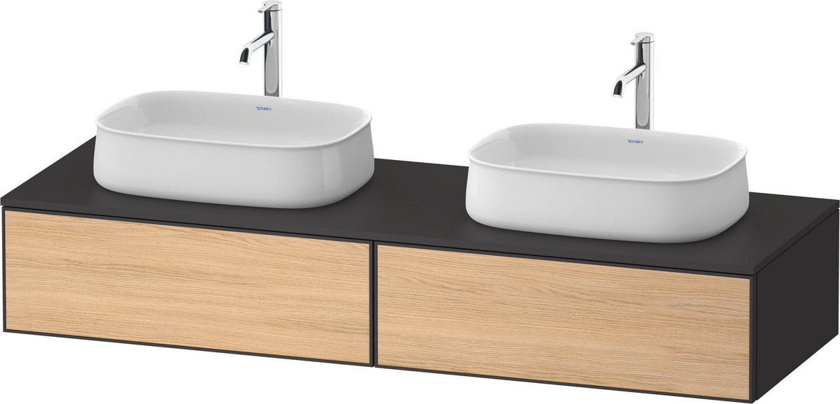 Duravit Zencha Konsolen-Waschtischunterbau 1600 mm Eiche Anthrazit mit 2 Auszügen