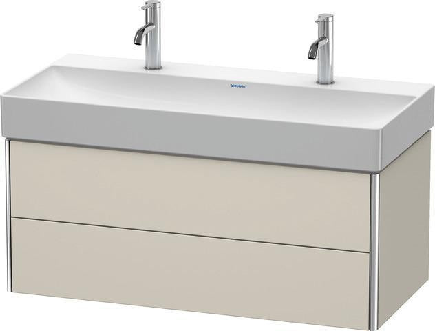 Duravit XSquare Waschtischunterbau 984 mm mit zwei Schubkästen in Steingrau matt