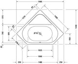 DURAVIT D-Code Eck-Whirlwanne 1400x1400 mm Acryl Weiß mit Jet Project und 2 Rückenschrägen
