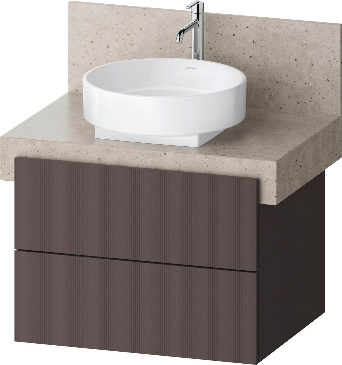 Duravit Balcoon Konsolenwaschtischunterbau 700 mm mit 2 Schubkästen in Sandbeige/Eiche-Elefenbein