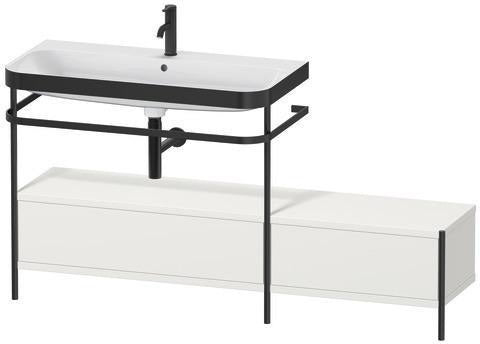 Duravit Waschtischset Happy D.2 Plus 1600x490mm Taupe Supermatt mit Hahnloch und Handtuchhalter