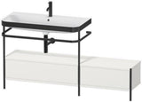 Duravit Waschtischset Happy D.2 Plus 1600x490mm Taupe Supermatt mit Hahnloch und Handtuchhalter