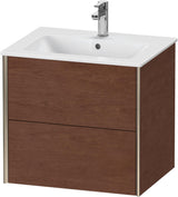 DURAVIT XViu Waschtischunterbau wandhängend 610 mm, 2 Schubkästen, weiß matt – ohne Griff, mit Tip-On-Technik