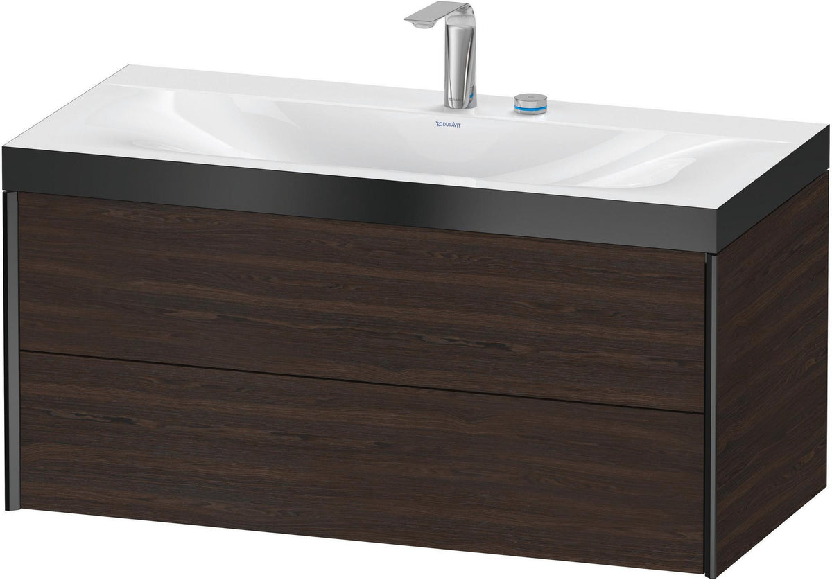 DURAVIT XViu c-bonded Waschtischunterset 1000 mm, 2 Schubkästen, Nussbaum Dunkel, Wandhängend