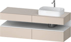 taupe supermatt / Nische weiß matt, mit Siphonausschnitt und Schürze / sonstige