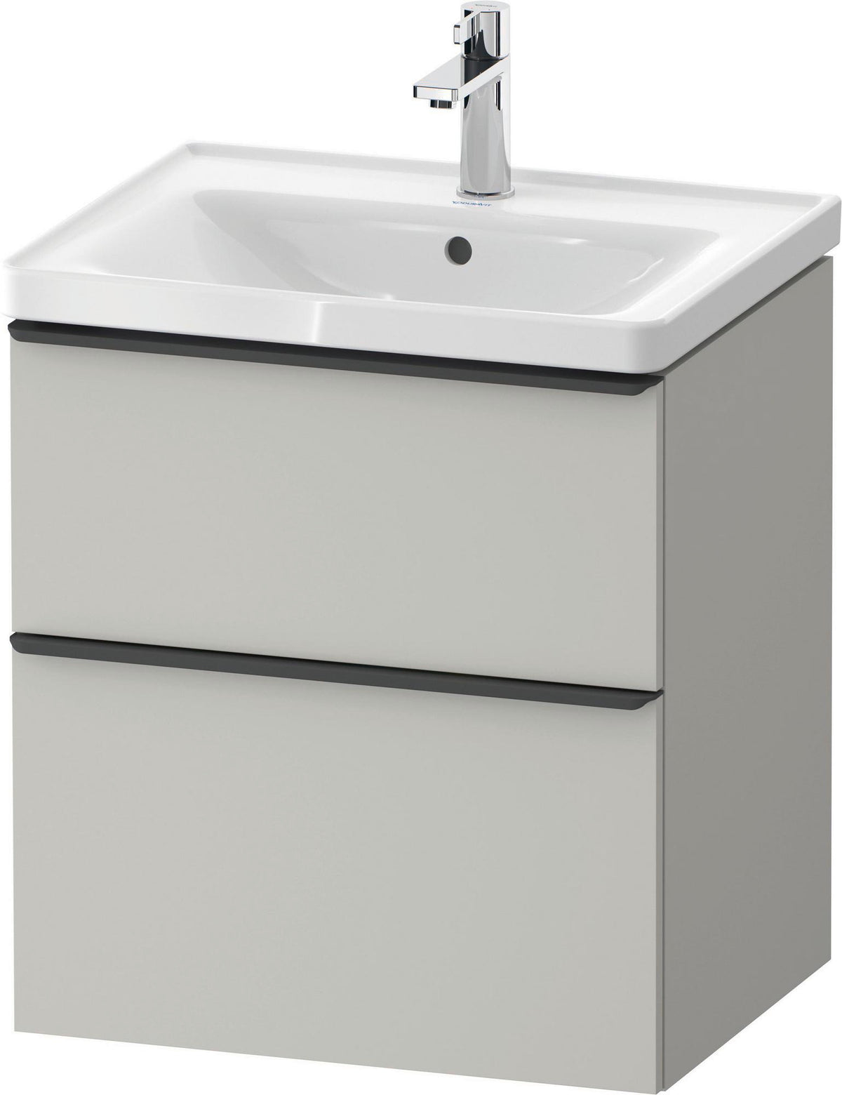 Duravit D-Neo Waschtischunterbau 584 mm betongrau matt mit Auszug und Schubkasten