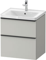 Duravit D-Neo Waschtischunterbau 584 mm betongrau matt mit Auszug und Schubkasten