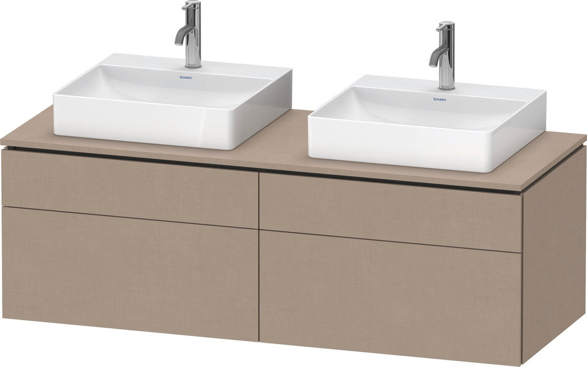 DURAVIT L-Cube Waschtischunterbau 1420 mm Taupe supermatt mit Tip-on und Soft-Close