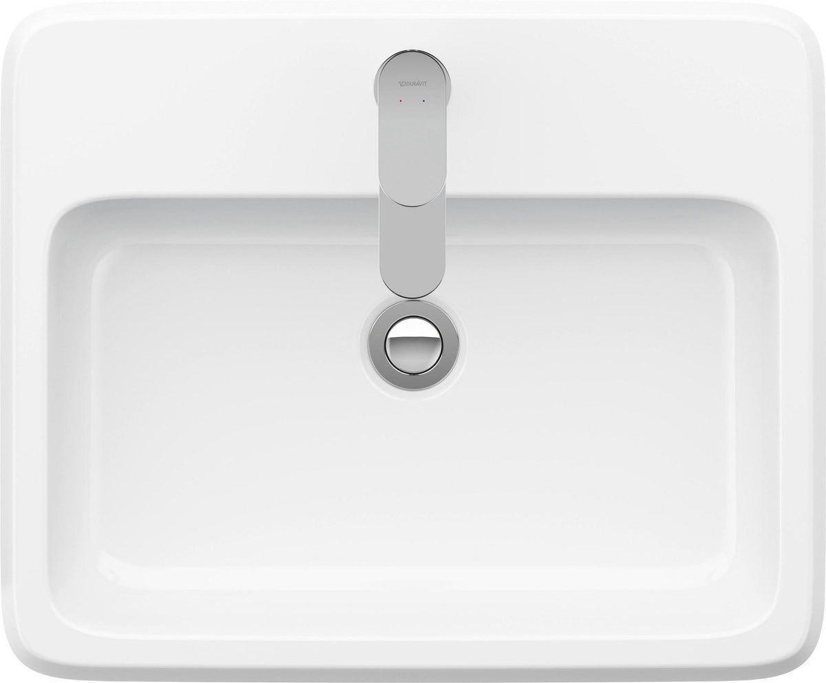 DURAVIT Qatego Einbauwaschtisch 550 mm weiß HygieneGlaze 1 Hahnloch mit Überlauf