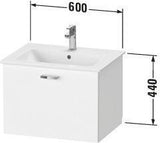 Duravit XBase Waschtischunterbau 600 mm wandhängend, 1 Auszug, weiß matt, mit Soft-Close
