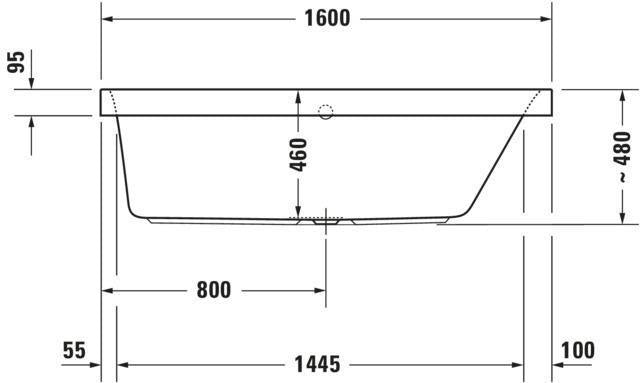 DURAVIT Happy D.2 Whirlwanne 1600x700 mm mit Air-System, weiß, Einbau, Rückenschräge rechts
