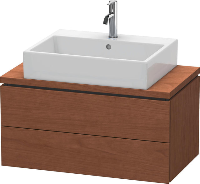 DURAVIT L-Cube Konsolenwaschtischunterbau 820 mm Amerikanisch Nussbaum, 2 Schubkästen, wandhängend