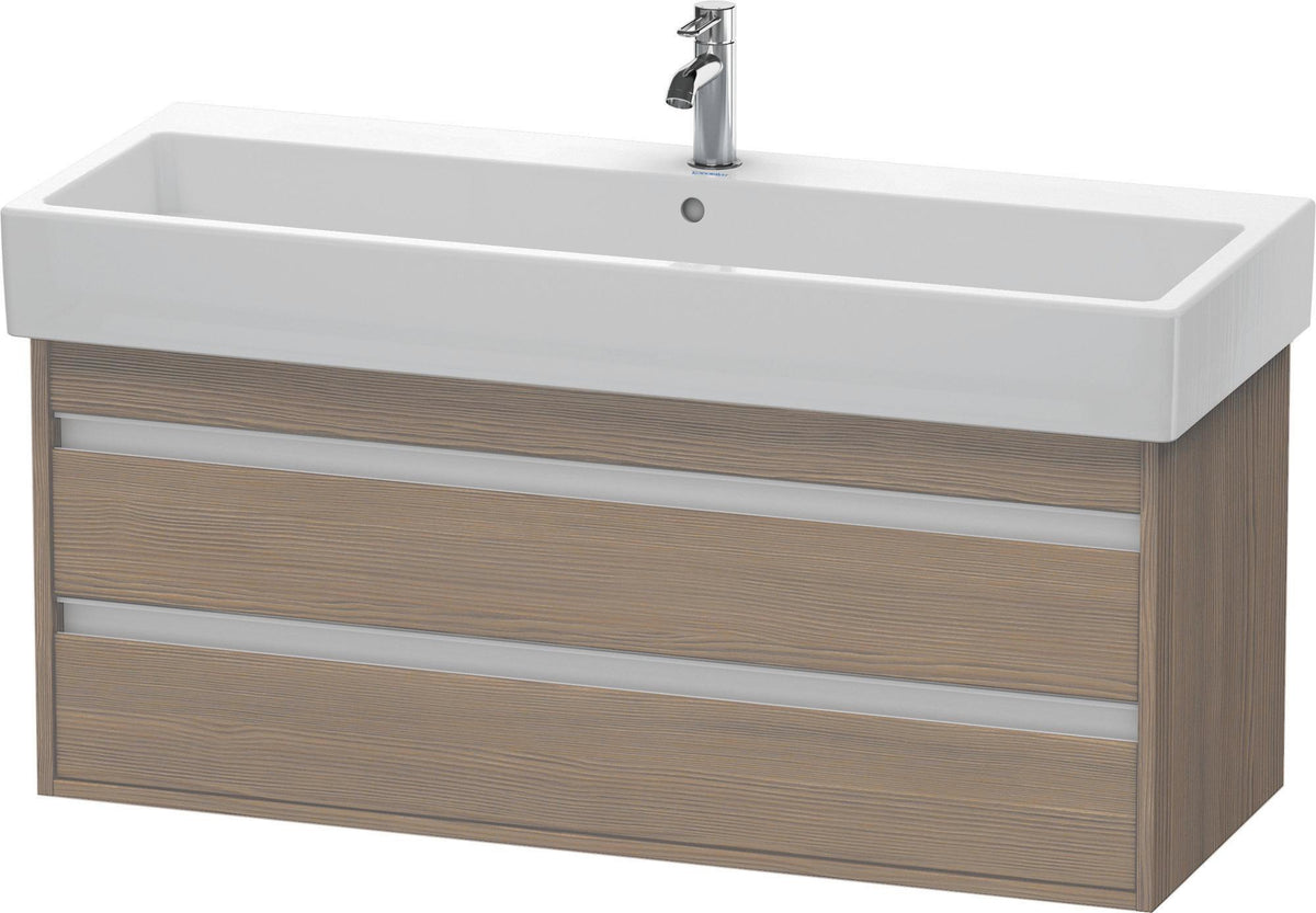 DURAVIT Ketho Waschtischunterbau 1150 mm Eiche Terra, wandhängend, 2 Schubkästen, Soft-Close