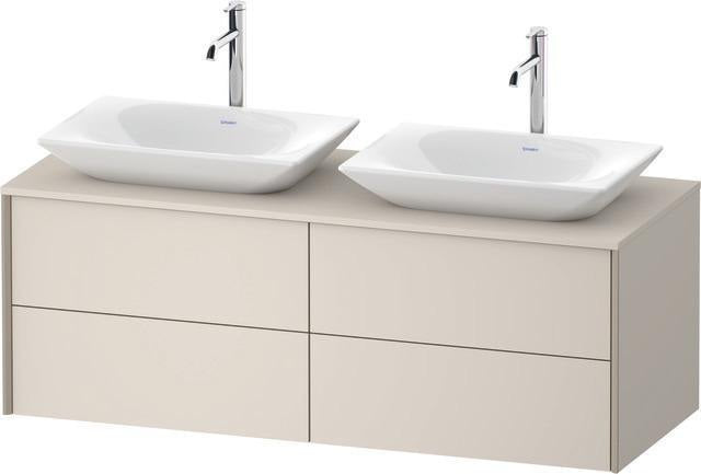 DURAVIT XVIU Waschtischunterbau 1400x550mm Champagner Satin-Matt mit Konsolenplatte