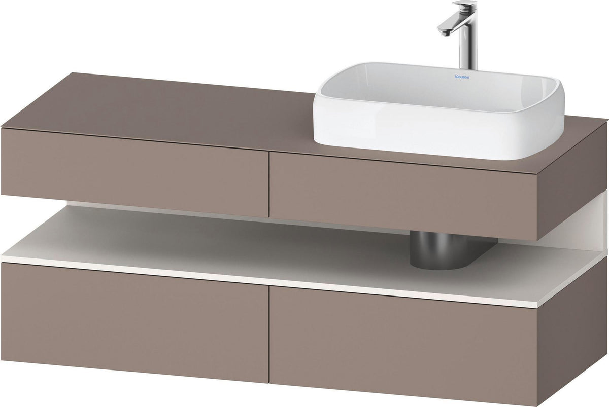 DURAVIT Qatego Konsolenwaschtischunterbau 1400 mm Weiß Matt Eiche Schwarz Matt wandhängend