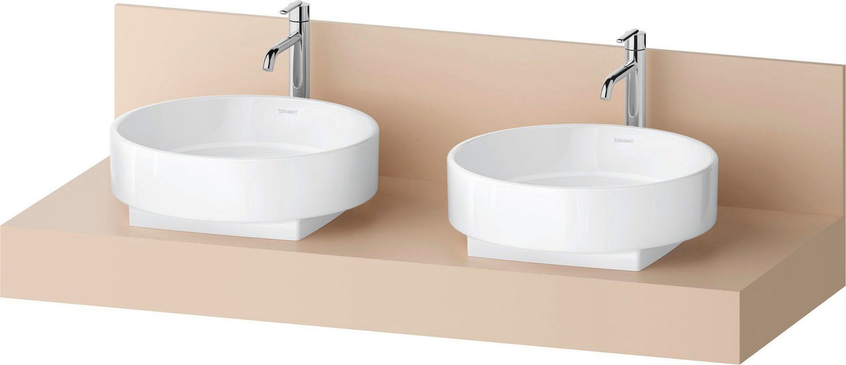 DURAVIT Balcoon Konsole 1300 mm mit 2 Waschschüssel-Ausschnitten, Elfenbein Matt