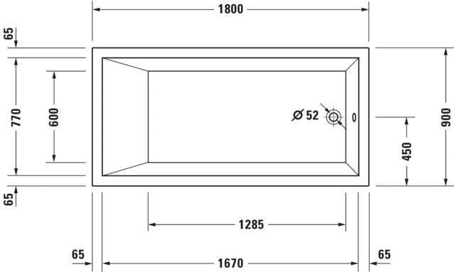 DURAVIT Starck Whirlwanne 1800x900 mm Einbau Weiß mit Combi-System L