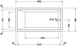 DURAVIT Starck Whirlwanne 1800x900 mm Einbau Weiß mit Combi-System L