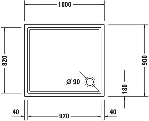 DURAVIT Starck Slimline Duschwanne 750x900 mm Weiß mit Antislip – Rechteckig, Sanitäracryl